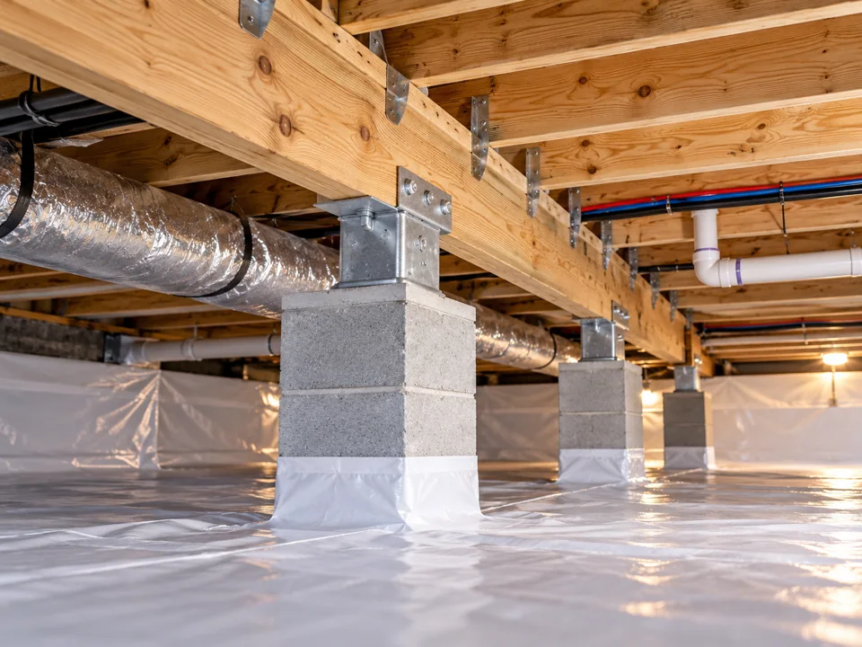Residential structural support and foundation repair example without workers